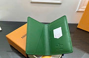 LOUIS VUITTON | Pocket Organizer Taurillon Monogram leather green  - 6