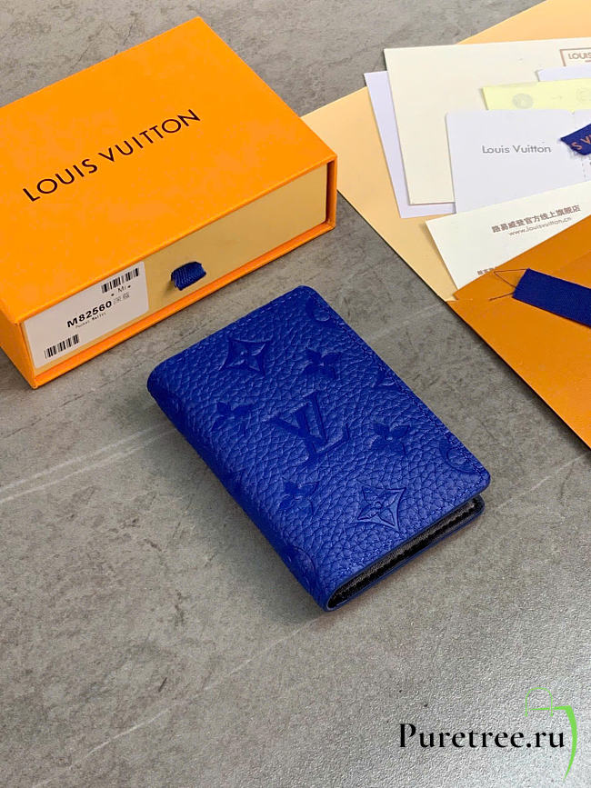 LOUIS VUITTON | Pocket Organizer Taurillon Monogram leather blue - 1