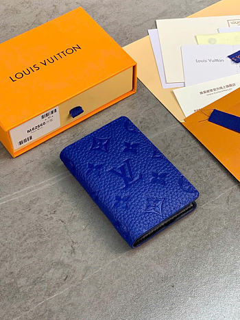 LOUIS VUITTON | Pocket Organizer Taurillon Monogram leather blue
