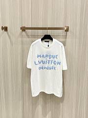 LOUIS VUITTON | white short-sleeved embroidered wool T-shirt - 1