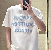 LOUIS VUITTON | white short-sleeved embroidered wool T-shirt - 6