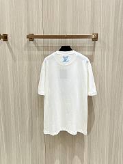 LOUIS VUITTON | white short-sleeved embroidered wool T-shirt - 5