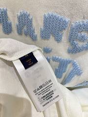 LOUIS VUITTON | white short-sleeved embroidered wool T-shirt - 4