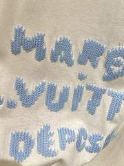 LOUIS VUITTON | white short-sleeved embroidered wool T-shirt - 2