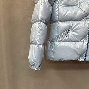 Moncler Glareins Slim Waist Cable Knit Women's Down Jacket Blue - 6