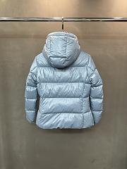 Moncler Glareins Slim Waist Cable Knit Women's Down Jacket Blue - 4