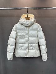 Moncler Glareins Slim Waist Cable Knit Women's Down Jacket White - 5