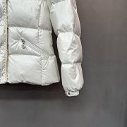 Moncler Glareins Slim Waist Cable Knit Women's Down Jacket White - 4