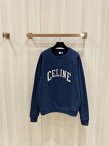CELINE | slogan patch sweatshirt dark blue