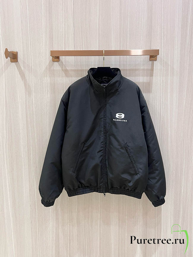 BALENCIAGA | Cocoon Kick padded zippered jacket in black - 1