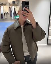 Bottega Veneta Autumn/Winter Woven Leather Collar Tech Down Jacket - 4