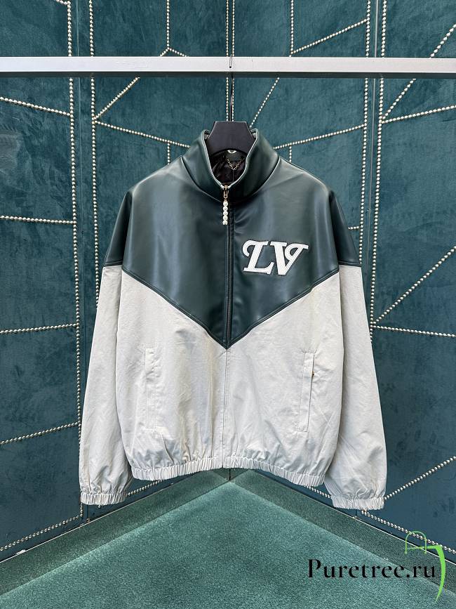 LOUIS VUITTON | mixed leather sweatshirt - 1