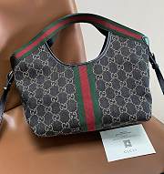 GUCCI | Giglio small tote bag in black and white GG denim - 6