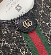 GUCCI | Giglio small tote bag in black and white GG denim - 5