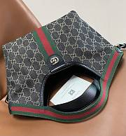 GUCCI | Giglio small tote bag in black and white GG denim - 3