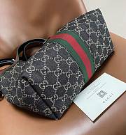 GUCCI | Giglio small tote bag in black and white GG denim - 4