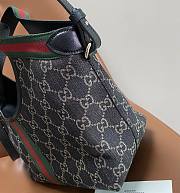 GUCCI | Giglio small tote bag in black and white GG denim - 2