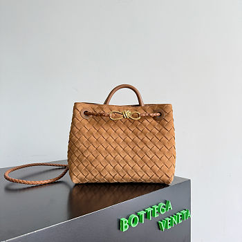BOTTEGA VENETA | Small Andiamo suede top-handle bag amber