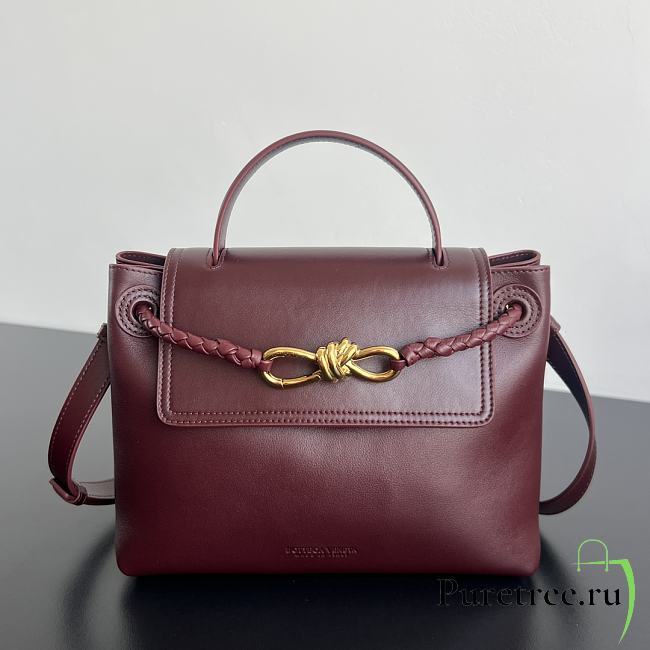 BOTTEGA VENETA | Ciao Ciao Bag Silky calfskin leather top handle bag with two-way flap barolo - 1