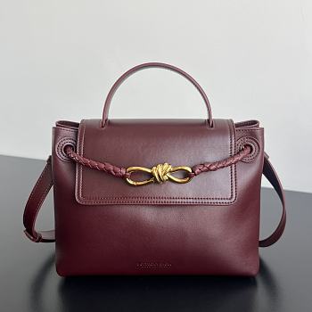 BOTTEGA VENETA | Ciao Ciao Bag Silky calfskin leather top handle bag with two-way flap barolo