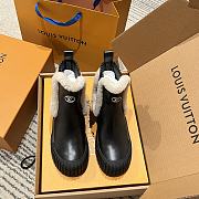 LOUIS VUITTON | V Winter runway-style wool Chelsea and ankle boots black - 3