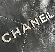 CHANEL | 22 small bag Glossy Calfskin & Silver Metal Black AS3260 - 2
