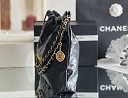 CHANEL | 22 small bag Glossy Calfskin & Gold Metal Black AS3260 - 6