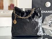 CHANEL | 22 small bag Glossy Calfskin & Gold Metal Black AS3260 - 4