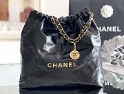 CHANEL | 22 Handbag Shiny Calfskin & Gold-Tone Metal Black AS3261 - 1