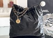 CHANEL | 22 Handbag Shiny Calfskin & Gold-Tone Metal Black AS3261 - 6