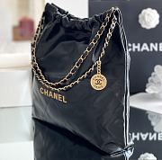 CHANEL | 22 Handbag Shiny Calfskin & Gold-Tone Metal Black AS3261 - 5