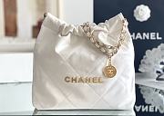 CHANEL | 22 small bag Glossy Calfskin & Gold Metal White AS3260 - 1
