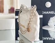 CHANEL | 22 small bag Glossy Calfskin & Gold Metal White AS3260 - 6