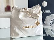 CHANEL | 22 small bag Glossy Calfskin & Gold Metal White AS3260 - 4