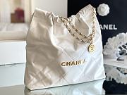 CHANEL | 22 Handbag Shiny Calfskin & Gold-Tone Metal White AS3261 - 4