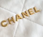 CHANEL | 22 Handbag Shiny Calfskin & Gold-Tone Metal White AS3261 - 2