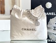 CHANEL | 22 small bag Glossy Calfskin & Silver Metal White AS3260 - 1