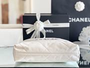 CHANEL | 22 small bag Glossy Calfskin & Silver Metal White AS3260 - 5
