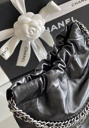 CHANEL | 22 mini bag Glossy Calfskin & Silver Metal Black AS3260 - 2