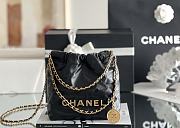 CHANEL | 22 mini bag Glossy Calfskin & Gold Metal Black AS3260 - 1