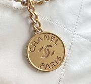 CHANEL | 22 mini bag Glossy Calfskin & Gold Metal White AS3260 - 5