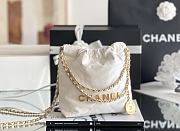 CHANEL | 22 mini bag Glossy Calfskin & Gold Metal White AS3260 - 4