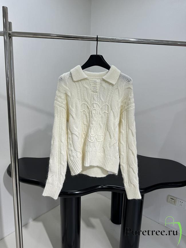 CELINE | New Wool Blend Polo Shirt Beige - 1