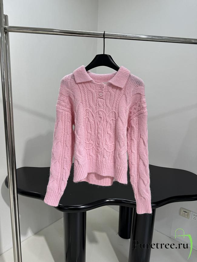 CELINE | New Wool Blend Polo Shirt Pink - 1