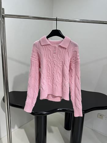 CELINE | New Wool Blend Polo Shirt Pink