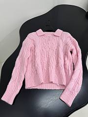 CELINE | New Wool Blend Polo Shirt Pink - 3