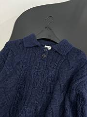 CELINE | New Wool Blend Polo Shirt Navy Blue - 3