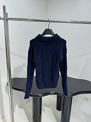 CELINE | New Wool Blend Polo Shirt Navy Blue - 2