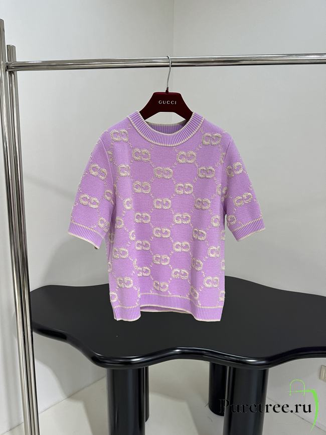 GUCCI | New GG Wool Jacquard Sweater Purple - 1