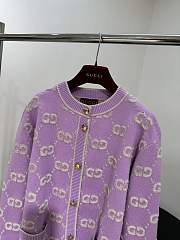 GUCCI | GG Wool Jacquard Cardigan Purple - 5